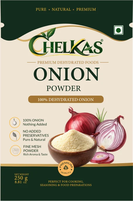 Chelkas Onion Powder pouch, 250 g net weight